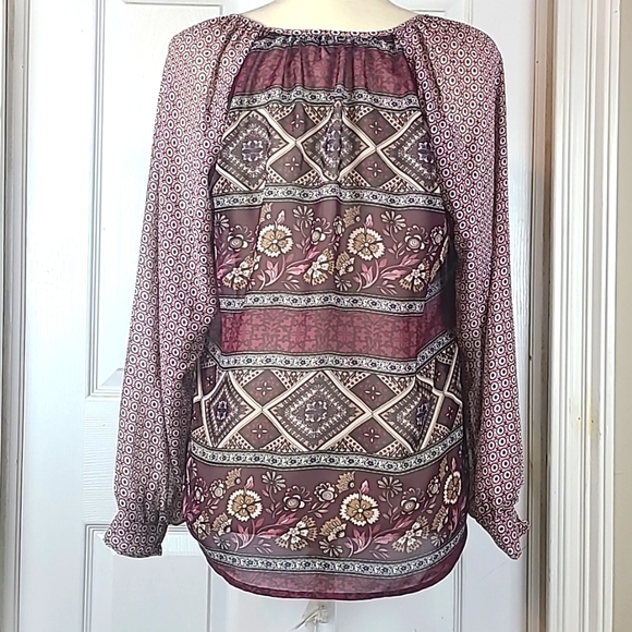 Halo Boho Mixed Prints Blouse - Picture 5 of 12
